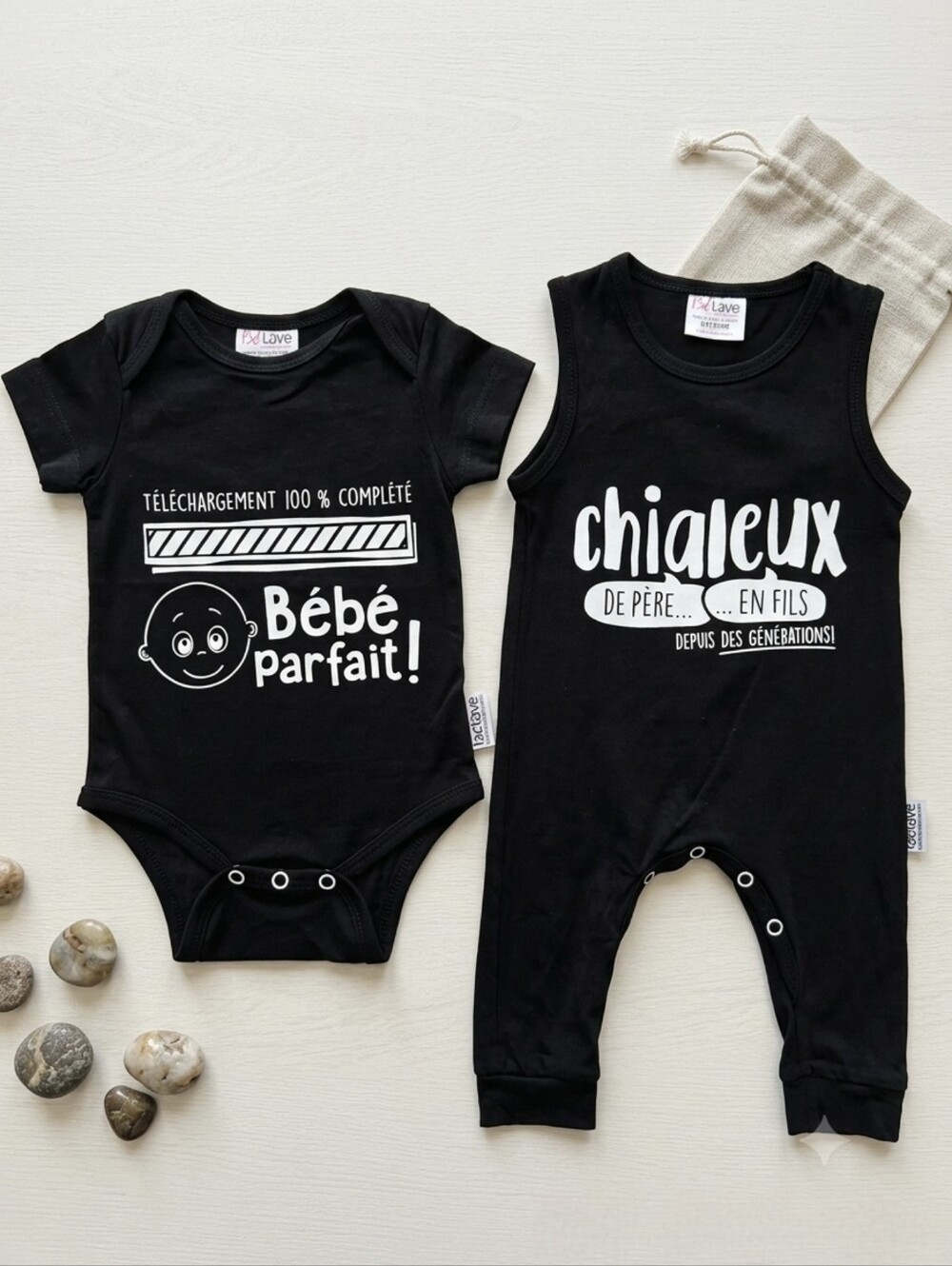 LOT de 2 Vêtements Bébé BeLove (3-6M & 6-12M) /French Graphic Baby 2 Pcs Bundle